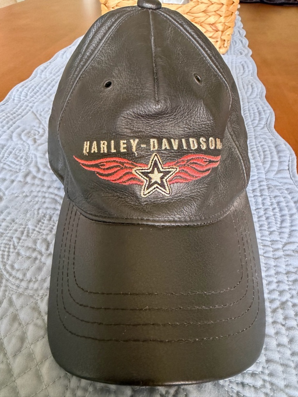 Harley Davidson Leather Hat - Size Large